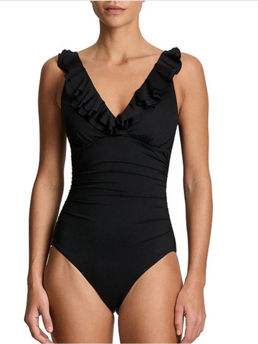 Core Solid Ruffle Underwire One Piece